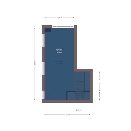 Floorplan - F. Koolhovenstraat 54A, 3555 VK Utrecht